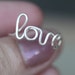Love Ring : Dainty Silver Handwritten Cursive Wire LOVE Ring, Hand Bent, Promise, Friendship, Delicate, Simple, Minimal, First Knuckle Ring