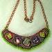 Orange Tango Bead Embroidered and Embroidery Necklace: SALE 99.00 Was 195.00