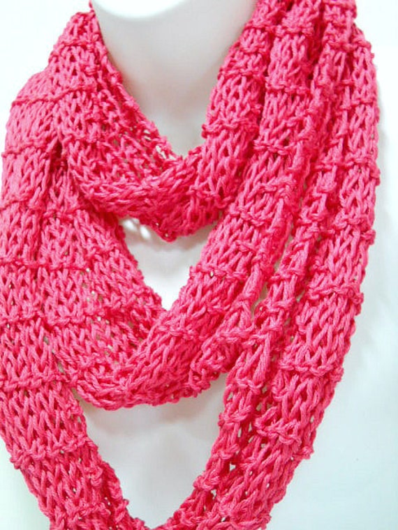 Hot Pink Lightweight Scarf Knit Scarf in Egyptian by StitchKnit