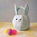 Easter Basket Quilted Fabric Easter Bunny Basket Pastel Blue Tonal Dot Easter Tote