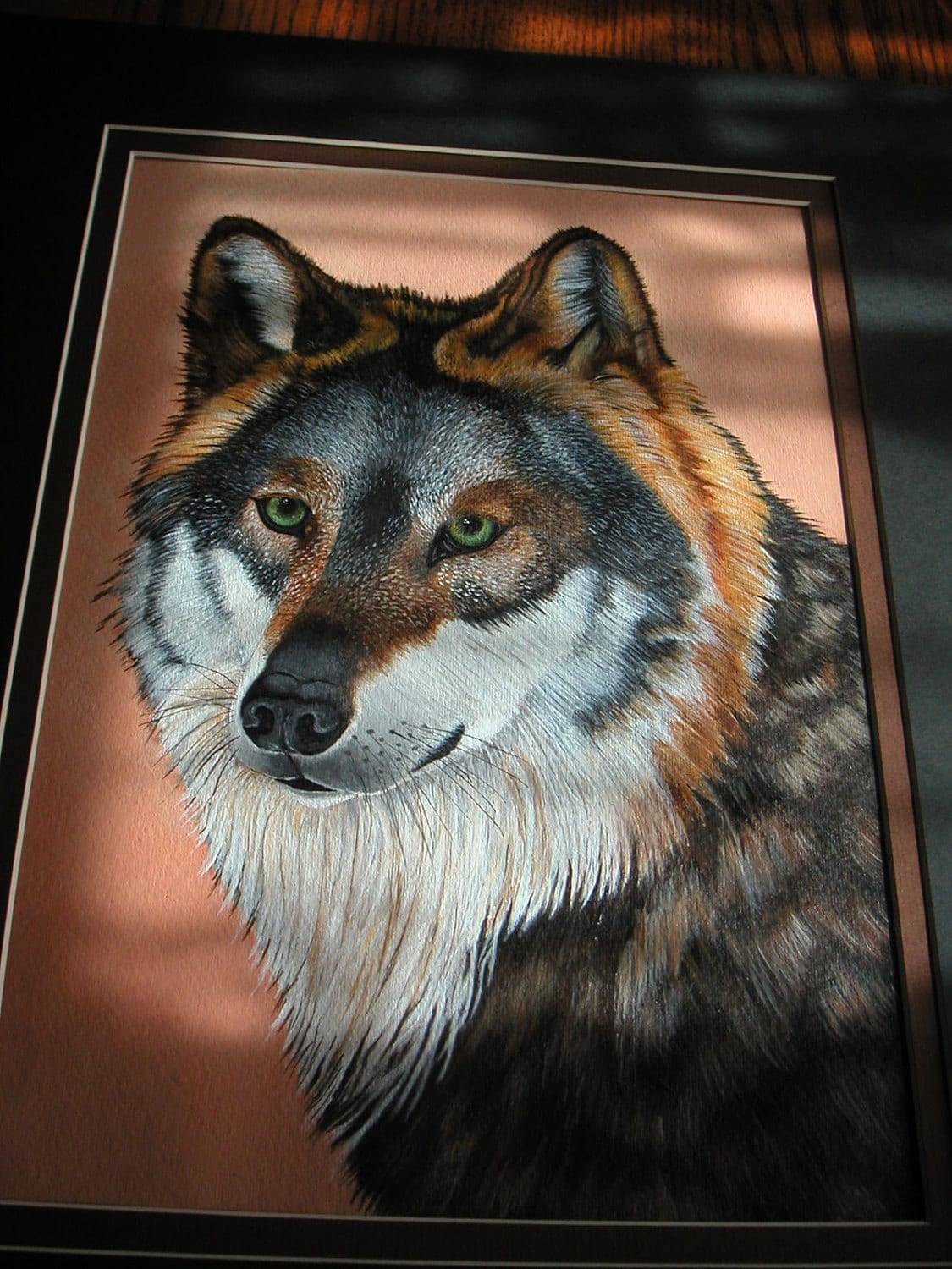 Potrait of a Wolf wolf painting wildlife timber wolf