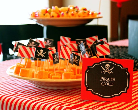 INSTANT DOWNLOAD - Pirate Party Food Labels or Candy Buffet Tags by 505 Design Paperie Il_570xn