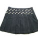 Studded Punk Dark Gray Upcycled Pleated School Girl Skirt size XS