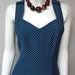 80s Vintage Modern Bombshell Blondie And Me Polka Dot Halter Dress