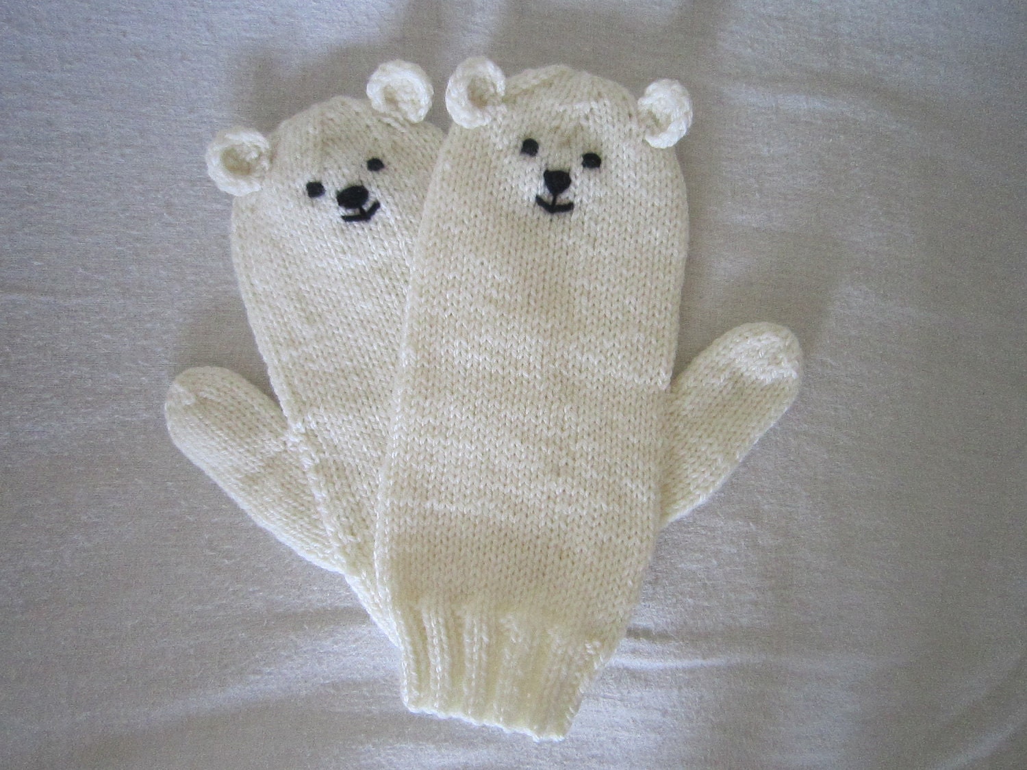 polar bear fur mittens