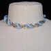 Vintage 1950s Womens Choker Necklace Baby Blue Lucite Goldtone Serpentine Mid Century Modern Jewelry