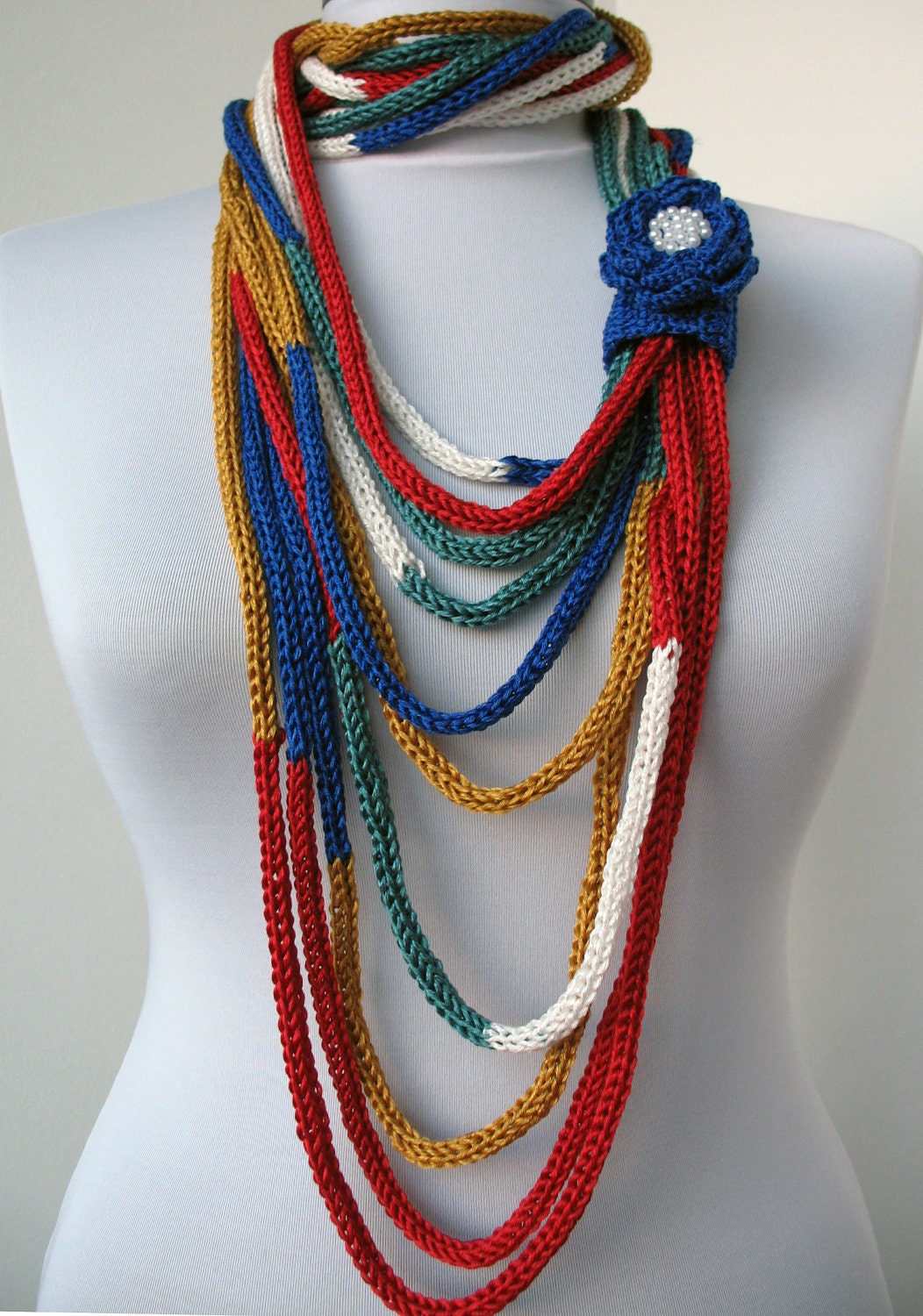 Knit Scarflette Necklaceloop scarfinfinity scarf with