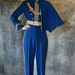 1950's Cobalt Blue Marching Band Uniform with Gold Trim