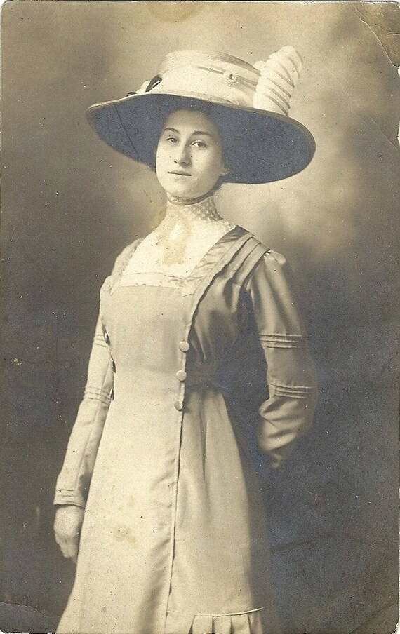 Vintage Edwardian Era Woman Real Photo Postcard RPPC