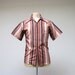 Vintage 1970s Mens Shirt / 70s Brown Striped Shirt Don Loper / Small