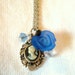 SALE. Deep Blue Cameo Necklace, with Vintage Cameo.