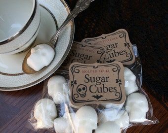 Sugar Skulls INTERNATIONAL ONLY - 12 Bags of Four Skulls in Flat Rate Box, sugar cube skulls