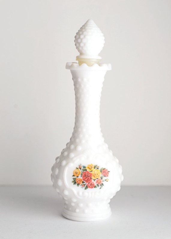 Avon Hobnail Vase Vintage Milk Glass Perfume Bottle Shabby