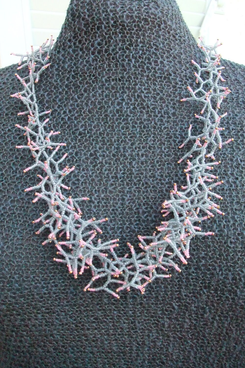 FUZZY elegant bead fringe necklace