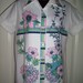 Rockabilly Vintage Ladies Blouse Small Medium Floral Print Pink Green Blue Pastel FREE SHIP retro Polyester Hamilton 8 Style