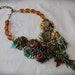 DIANA Goddess of the Forest Wearable Art Statement Necklace Beaded Textile