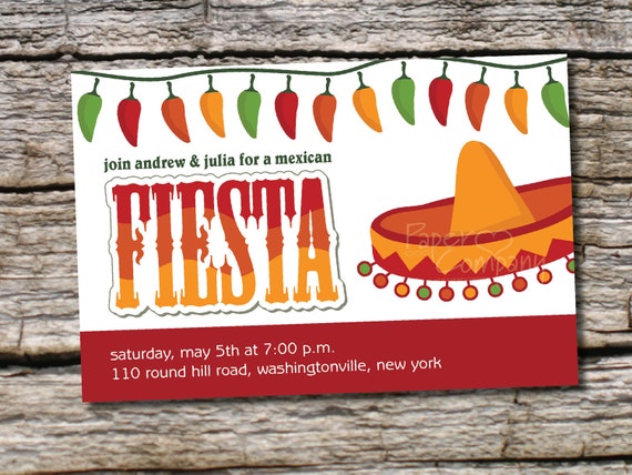 MEXICAN FIESTA - Custom cinco de maya, party invitation - DIY You Print Il_570xn