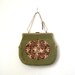 huge needlepoint handbag - vintage 50's / Floral Tapestry - oversize purse / Dolly Kei