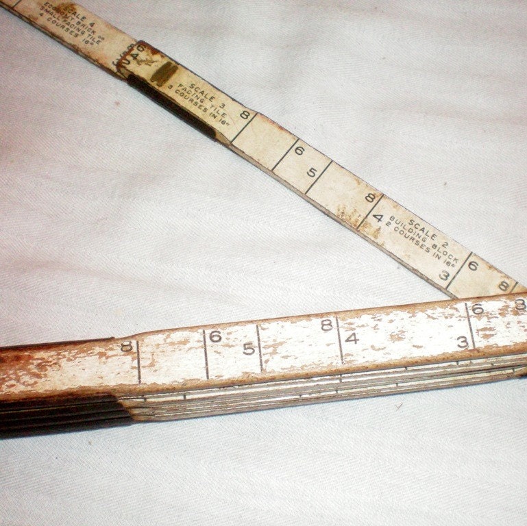 Vintage Brick Mason's Folding Ruler by theretrognome on Etsy