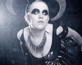 Ram Horn Headdress ''Corona Infernis'' - No Swarovski crystals - Goth Couture