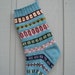 Seafoam green Christmas stocking hand knit FREE U.S. shipping