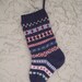 Purple Christmas stocking hand knit FREE U.S. SHIPPING