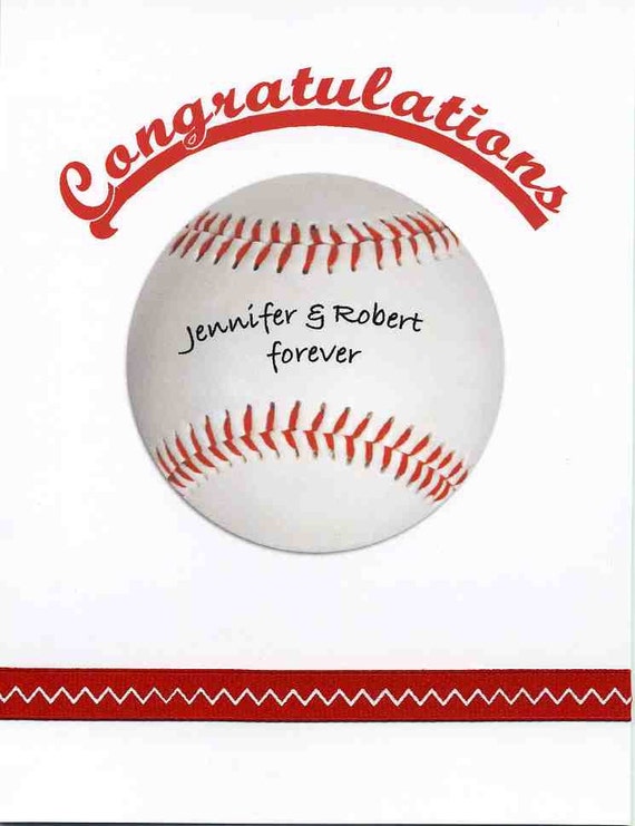 Cardinals Baseball Wedding Congratulations Card