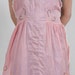 Linen Bib Apron Pink / Beautiful and Sweet hand embroidered