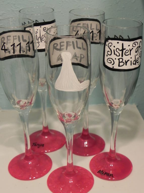 Custom REFILL ASAP Wedding Champagne Flutes