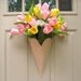Tulip Wreath, Spring Wreaths, Easter Wreath, Pink Wreaths, Shabby Cottage Chic Decor, Mothers Day Bridal Baby Shower