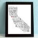 Wedding Gift, State Map, Personalized Wedding Print, Graduation, Custom, State Art, State Print, California, Personalized, Gift, Silhouette