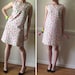 60s Mod Dress / Sleeveless Playsuit Jumper Mini Shift Cherry Novelty Print Sack Red Romper 1960s Vintage Womens 2 4 6 S M Clothing Cherries