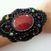 Red Matrix Beaded Cuff Bracelet - RESERVED FOR KAREN