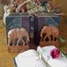 Vintage Wood Elephant Bookends