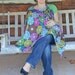 Oversize Breastfeeding Cover with Pocket Extra Large Nursing Cover Dark Blue Purple Green Brown - Feathery Flowers