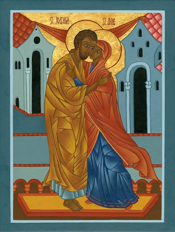 Sts. Anne and Joachim Icon Print Catholic Religious Art