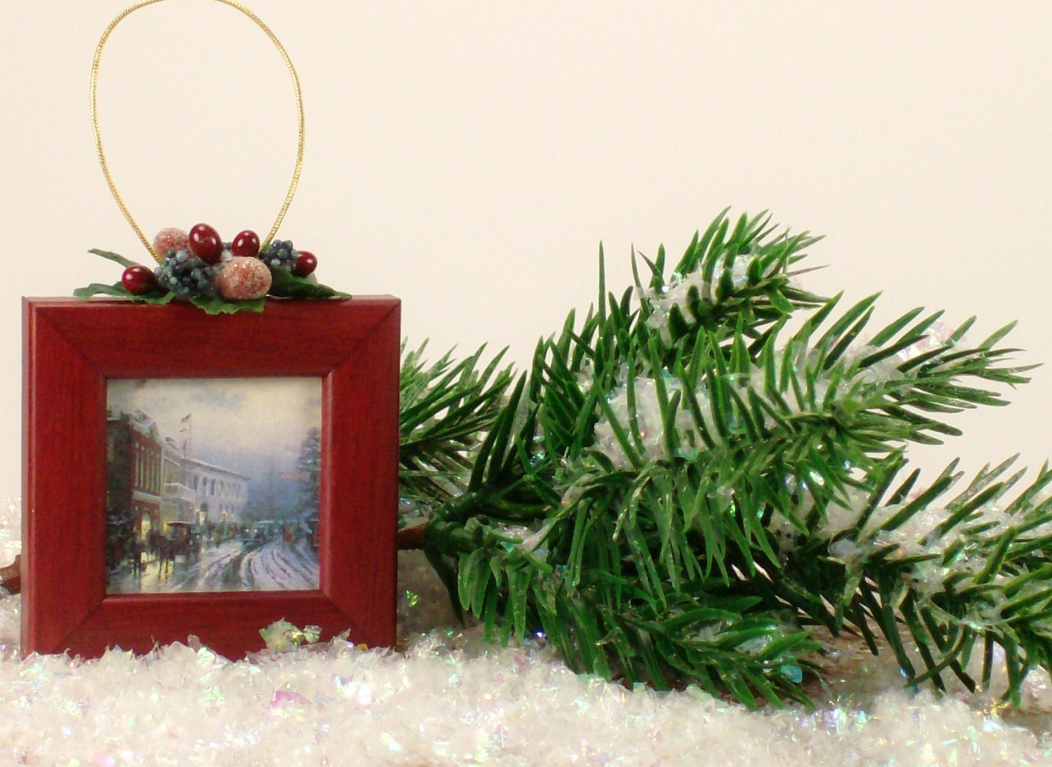 Picture Frame Christmas Tree Ornament K by ACutAboveMemoryBoxes