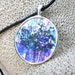Tree Necklace hand painted jewelry - blue and purple forest tiny painting