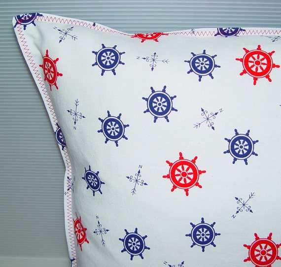 Nautical Pillow Cover Retro Preppy Fabric 18 x 18 46 x 46