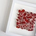 41 Hearts, ceramic tile, textural, sculptural wall art, home decor, wedding present, engagement, valentine gift, white and red