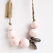 ceramic beaded NECKLACE, blush pink, ceramic jewelry with organic, natural feel, handmade in Ireland by karoArt