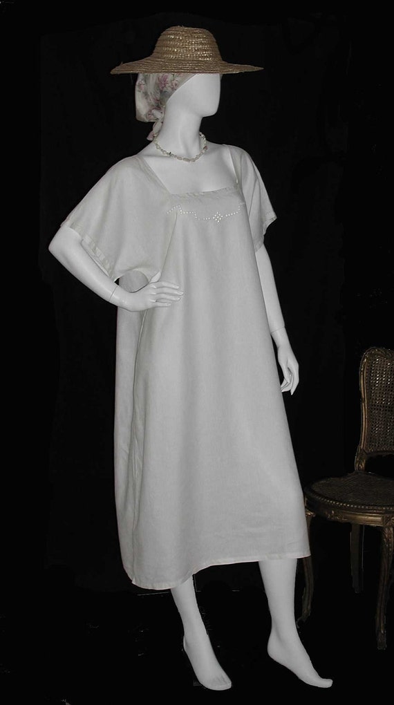 white linen night gown