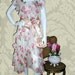 RESERVED for Saffran: 1920s or Early 30s Rose Print Organdy Dress With Ruffles and Godets