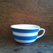 Vintage English Blue and White Stripe Tea Cup, Cornish