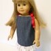 18 inch Doll Clothes fits American Girl Denim Sun Dress with Cherry print Ruffle