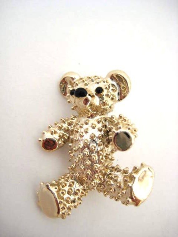 Vintage Gold Teddy Bear Brooch