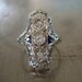 Edwardian Diamond and Sapphire Engagement Ring - FREE SHIPPING