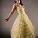 Vintage 1950s Wedding Dress Yellow Tulle Bombshell Cupcake Strapless Bridal Fashions