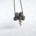 Christmas necklace with cloud and lightning- "little storm"-gray crochet cloud