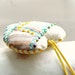 PASTEL HEART, Textile Ornament, Embroidered Quilted Beaded, Yellow Blue, Teachers Gift